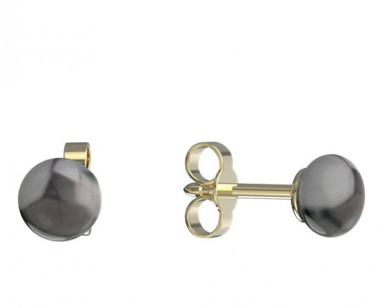 BeKid dětské náušnice 1291 s perlou - Zapínání: Kruhy 12 mm, Kov: Bílé zlato 585, Perla: Černá