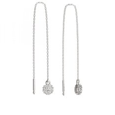 BG zlaté náušnice kytička 774 Bílé zlato - 585 Diamant