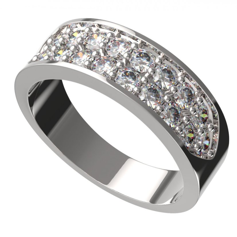 BG zlatý diamantový prstýnek 459 Bílé zlato - 585 Diamant lab-grown