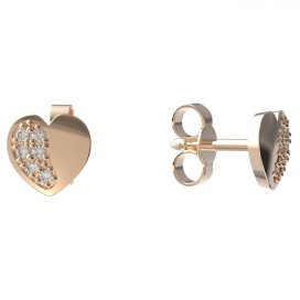 BeKid dětské náušnice srdíčko 1406 Růžové zlato 585 (30-90dní) Diamant