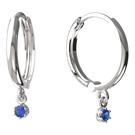 BeKid dětské náušnice 1292 Bílé zlato - 585 Tmavě modrý kubický zirkon