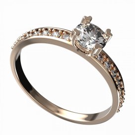 BG zlatý diamantový prstýnek 885 E Růžové zlato 585 (30-90dní) Diamant lab-grown