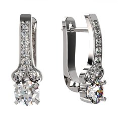 BG zlaté náušnice 639 Bílé zlato - 585 Diamant