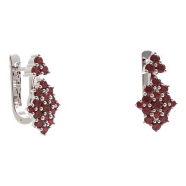 BG náušnice ve tvaru hvězdy 536-87 Stříbro 925 - rhodium Granát