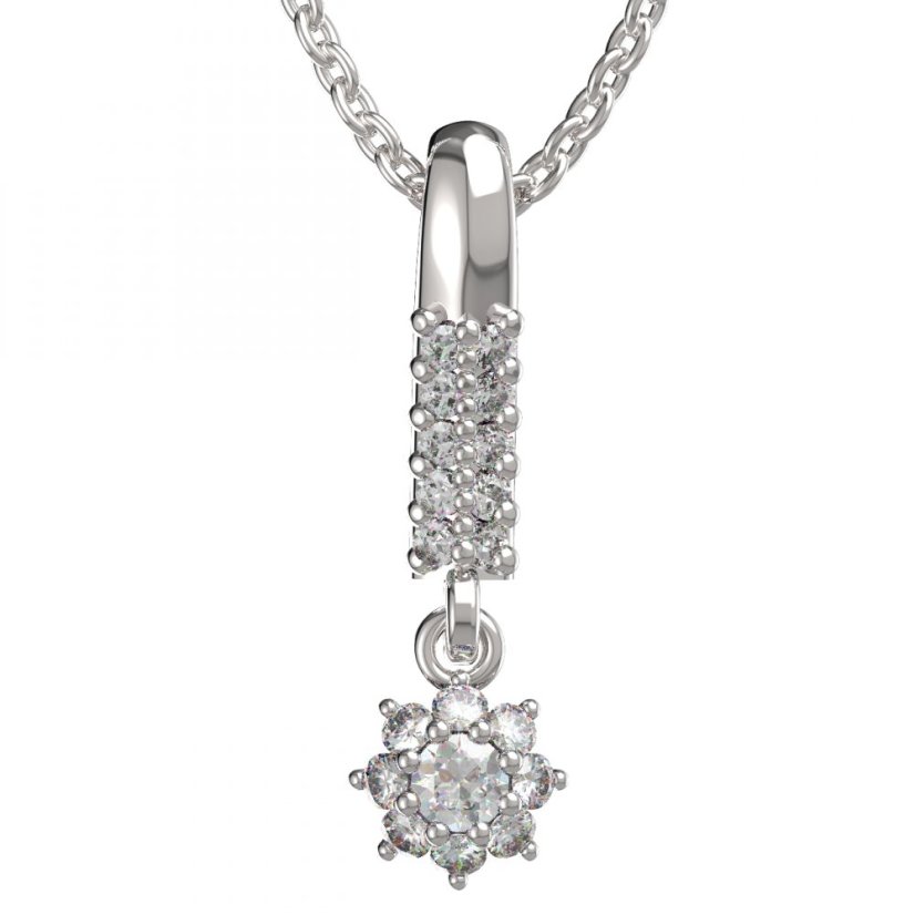 Zlatý přívěsek s diamantem, bílé zlato 585 – 886 (ZD4488699)