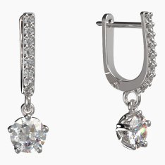 BG zlaté náušnice 875 Bílé zlato - 585 Diamant