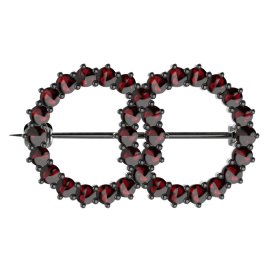 BG brož 027 Stříbro 925 - ruthenium (30-90dní) Granát