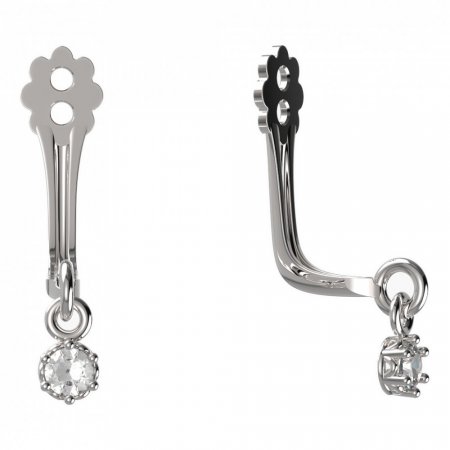 BeKid Gold earrings components I2 - Metal: White gold 585, Stone: Dark blue cubic zircon