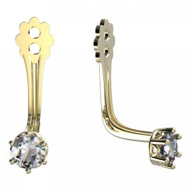 BeKid zlatý kompoment dětské náušnice 3MM - 3 Žluté zlato - 585 Bílý kubický zirkon