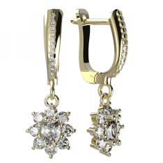 BG zlaté náušnice s diamanty 627 Žluté zlato - 585 Diamant lab-grown