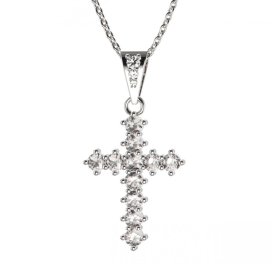 BG zlatý přívěšek křížek 258 Bílé zlato - 585 Diamant