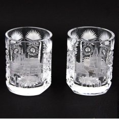 set of two crystal hand cut glasses Šafránek 3601 ORQQI0086