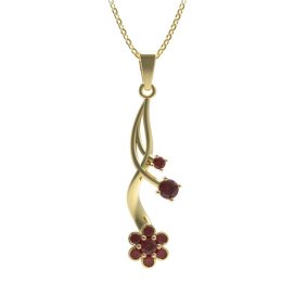 BG přívěs ve tvaru květu 518-P Stříbro 925 - pozlacené Granát