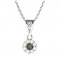 BG pendant circular 088-1 - Metal: Silver 925 - rhodium, Stone: Garnet
