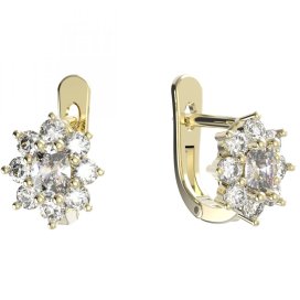 BG zlaté náušnice s diamanty 627 Žluté zlato - 585 Diamant lab-grown