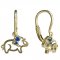 BeKid, Gold kids earrings -1158 - Switching on: Screw, Metal: Yellow gold 585, Stone: Green cubic zircon