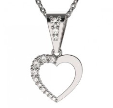 BG zlatý přívěšek srdíčko 1263 Bílé zlato - 585 Diamant