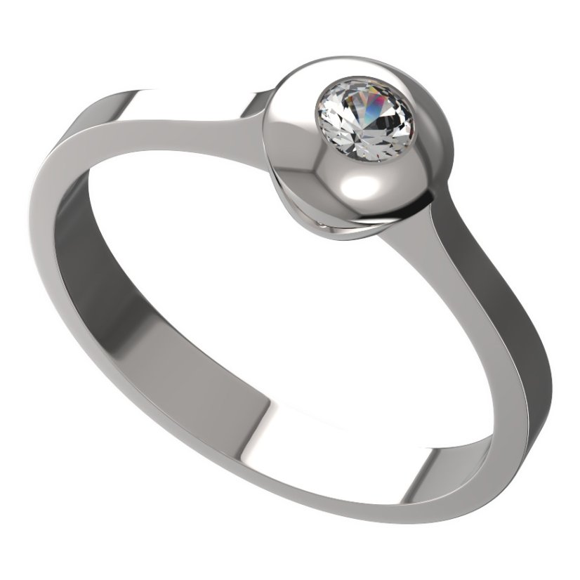 BG zlatý diamantový prstýnek 732 Bílé zlato - 585 Diamant lab-grown