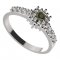 BG prsten 320-Z kulatého tvaru - Kov: Stříbro 925 - rhodium, Kámen: Granát