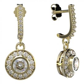 BG zlaté diamantové náušnice -  754 Žluté zlato - 585 Diamant lab-grown
