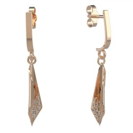 BG zlaté náušnice 1364 Růžové zlato 585 (30-90dní) Diamant