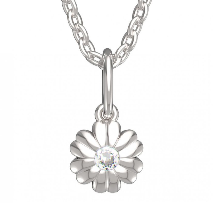 BeKid dětský přívěšek kvítek 841 Bílé zlato - 585 Diamant