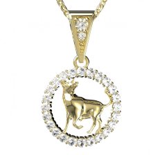 BG zlatý diamantový přívěšek Býk 052 Žluté zlato - 585 Diamant lab-grown