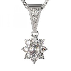 BG zlatý diamantový přívěšek  627 Bílé zlato - 585 Diamant lab-grown