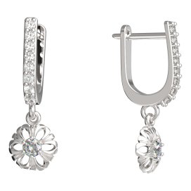 BeKid dětské náušnice kvítek 607 Bílé zlato - 585 Diamant