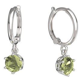 BeKid dětské náušnice 1295 Bílé zlato - 585 Zelený kubický zirkon