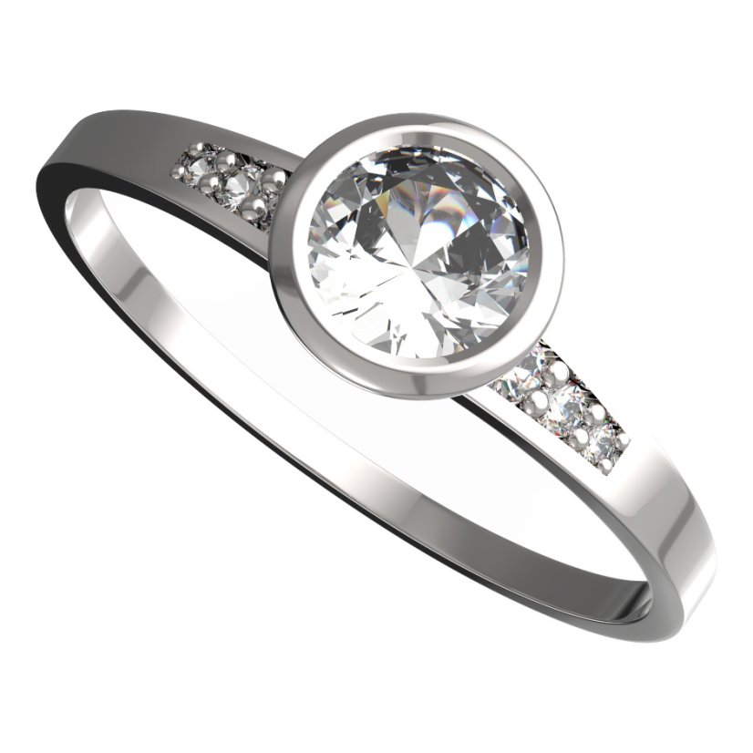 BG zlatý prstýnek 557 J Bílé zlato - 585 Diamant