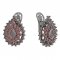 BG  earring 148-R7 drop stone - Metal: Silver 925 - rhodium, Stone: Garnet