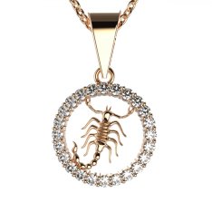 BG zlatý diamantový přívěšek Štír 052 Růžové zlato 585 (30-90dní) Diamant lab-grown