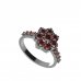 BG prsten 456-Z kulatého tvaru - Kov: Stříbro 925 - rhodium, Kámen: Granát