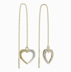 BeKid dívčí náušnice srdíčko 1263 Žluté zlato - 585 Bílý kubický zirkon