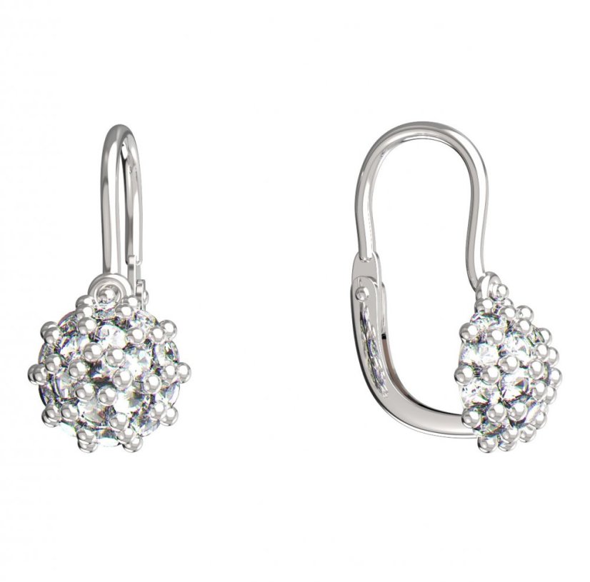 BeKid dětské náušnice kytička 850 Bílé zlato - 585 Diamant