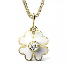 BeKid dětský zlatý přívěsek 1270 - čtyřlístek Žluté zlato - 585 Diamant