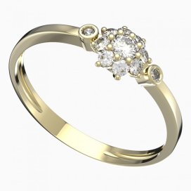 BG zlatý prstýnek 886 L Žluté zlato - 585 Diamant