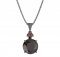 BG pendant circular 475-87 - Metal: Silver 925 - rhodium, Stone: Garnet