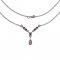 BG garnet necklace 256 - Metal: Silver 925 - rhodium, Stone: Moldavit and garnet