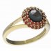 BG prsten s přírodní perlou 540-V - Kov: Žluté zlato 585, Kámen: Granát a tahiti perla