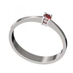 BG zlatý prstýnek s granátem nebo vltavínem 767 Bílé zlato - 585 Granát