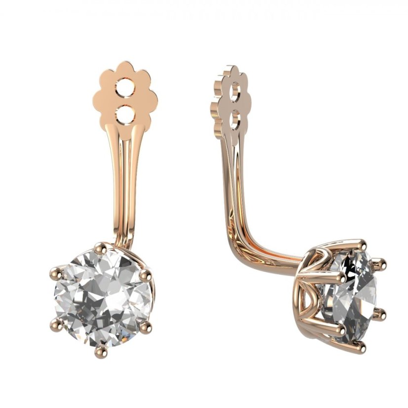 BG zlatý kompoment s diamanty k  náušnicím 5MM Růžové zlato 585 (30-90dní) Diamant lab-grown