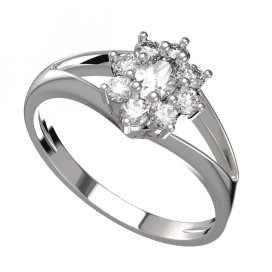BG zlatý diamantový prstýnek 627V Bílé zlato - 585 Diamant lab-grown