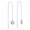 BeKid, Gold kids earrings -109 - Switching on: Brizura 0-3 roky, Metal: White gold 585, Stone: Green cubic zircon