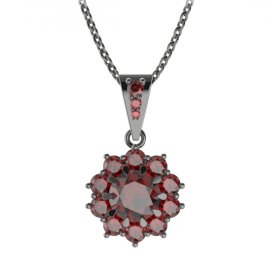 BG přívěs kulatý 011-2 Stříbro 925 - ruthenium (30-90dní) Granát