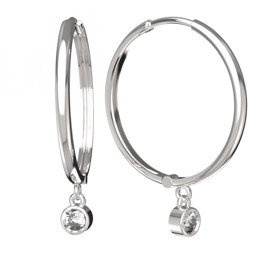 BG zlaté náušnice 769 Bílé zlato - 585 Diamant