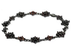 BG náramek s českým granátem  155 Stříbro 925 - ruthenium (30-90dní) Granát