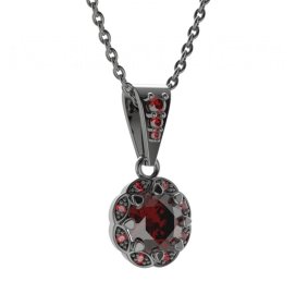 BG přívěs kulatý 993-2 Stříbro 925 - ruthenium (30-90dní) Granát