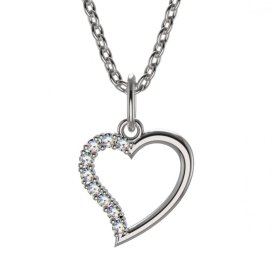BeKid dětský přívěšek srdíčko 1250 Bílé zlato - 585 Diamant